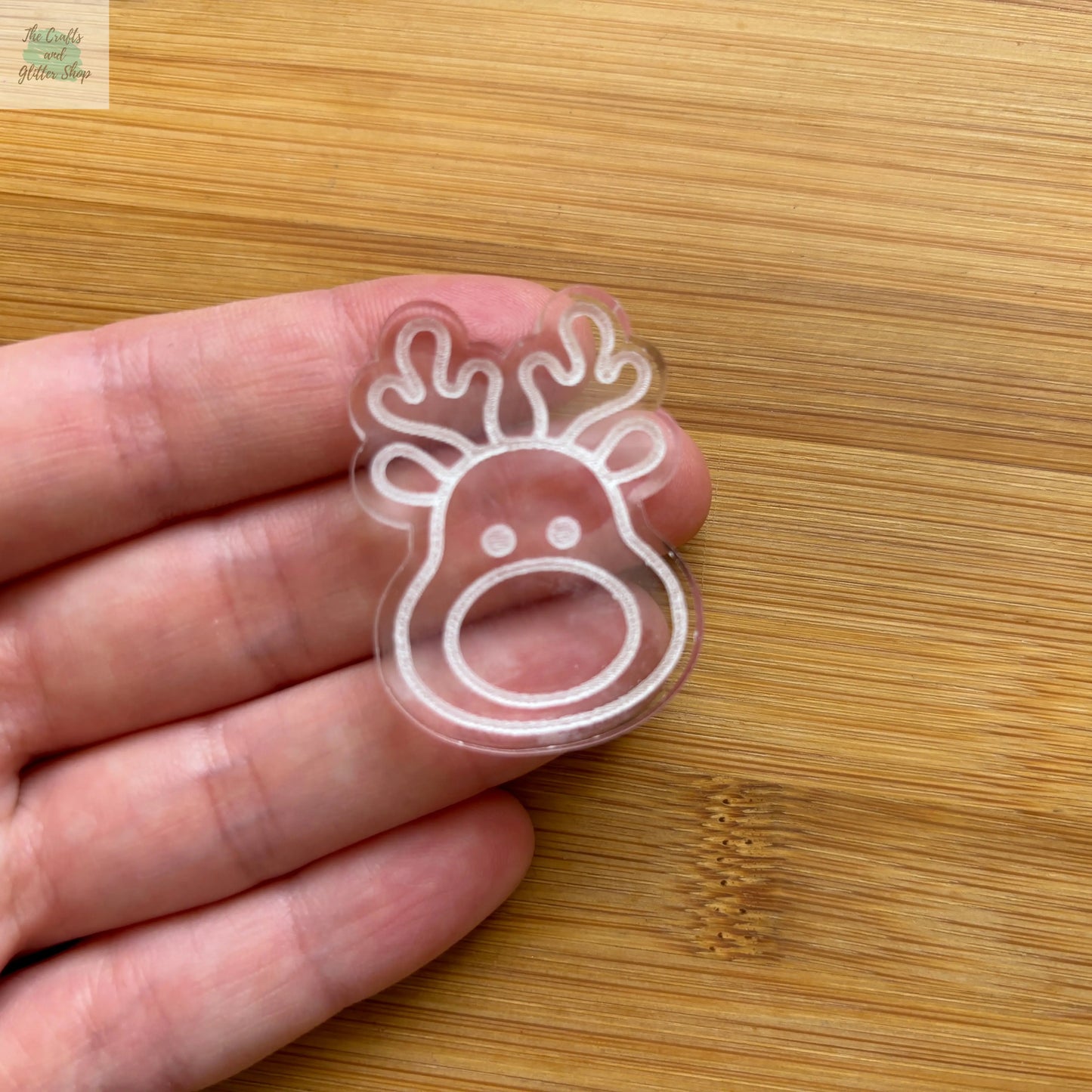 1 pc Reindeer Clear Acrylic Shape - The Crafts and Glitter Shop