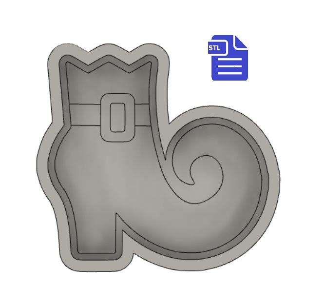1pc Witch Boots Bath Bomb Mold STL File