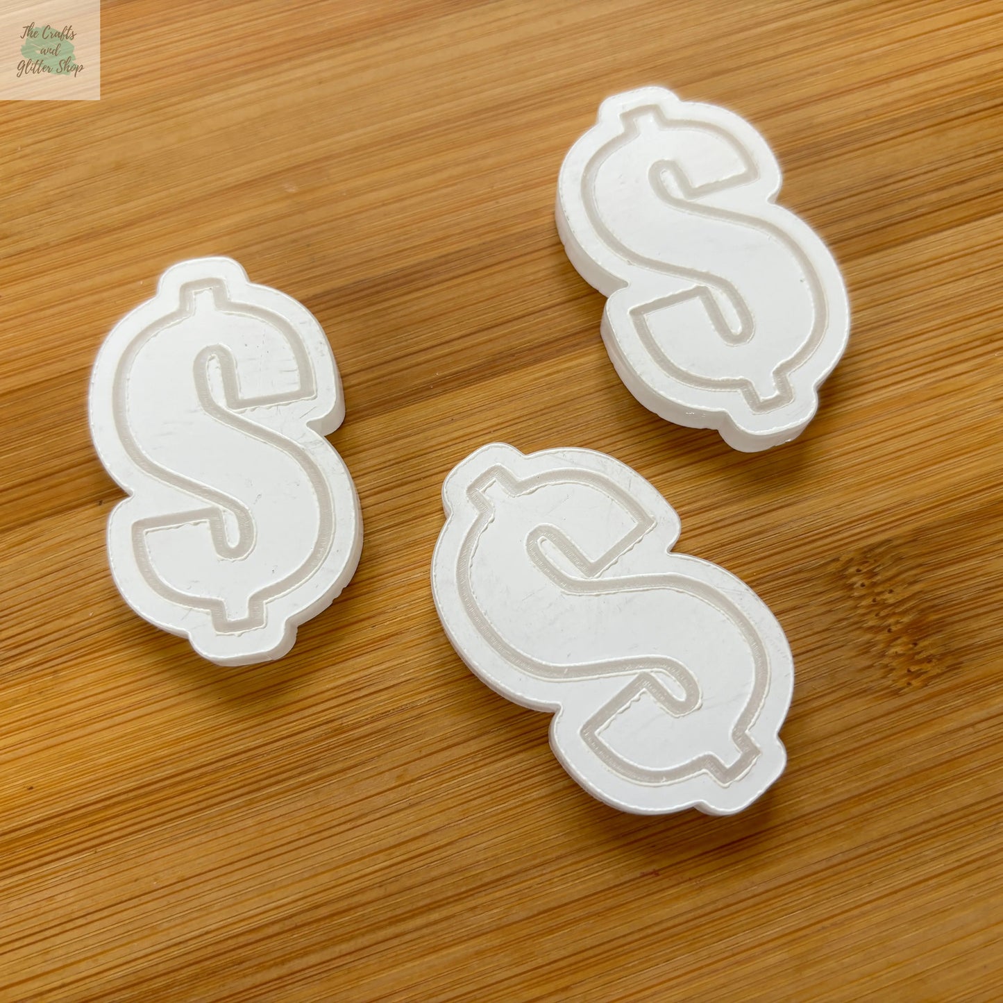 3 pcs Dollar Sign Clear Acrylic Shape - The Crafts and Glitter Shop