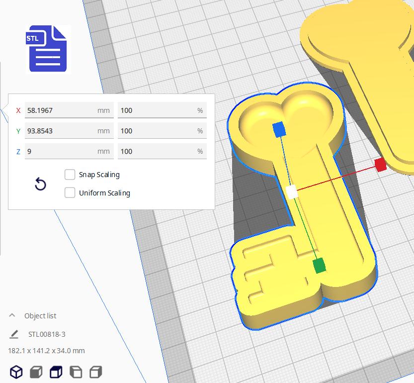 3pc Key to my Heart Bath Bomb Mold STL File