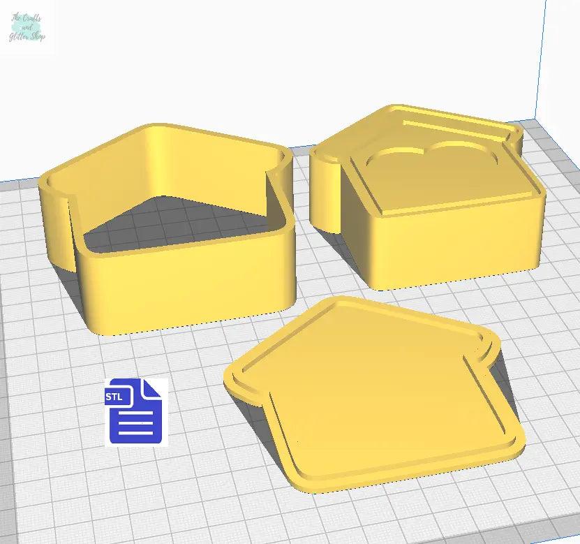 3pc New Home Bath Bomb Mold STL File