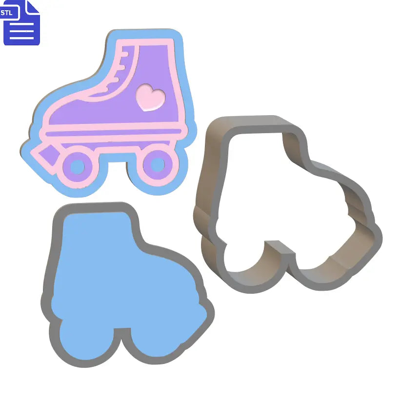 3pc Roller Skate Bath Bomb Mold STL File - The Crafts and Glitter Shop