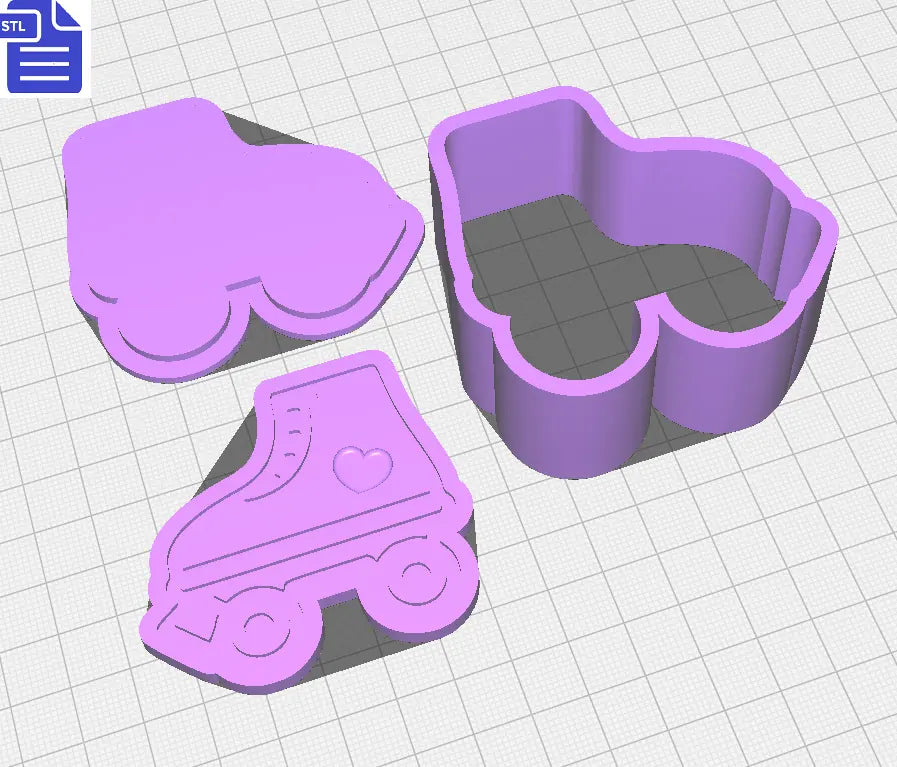 3pc Roller Skate Bath Bomb Mold STL File - The Crafts and Glitter Shop