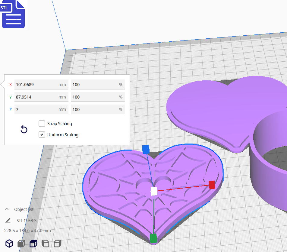 3pc Spiderweb Heart Bath Bomb Mold STL File