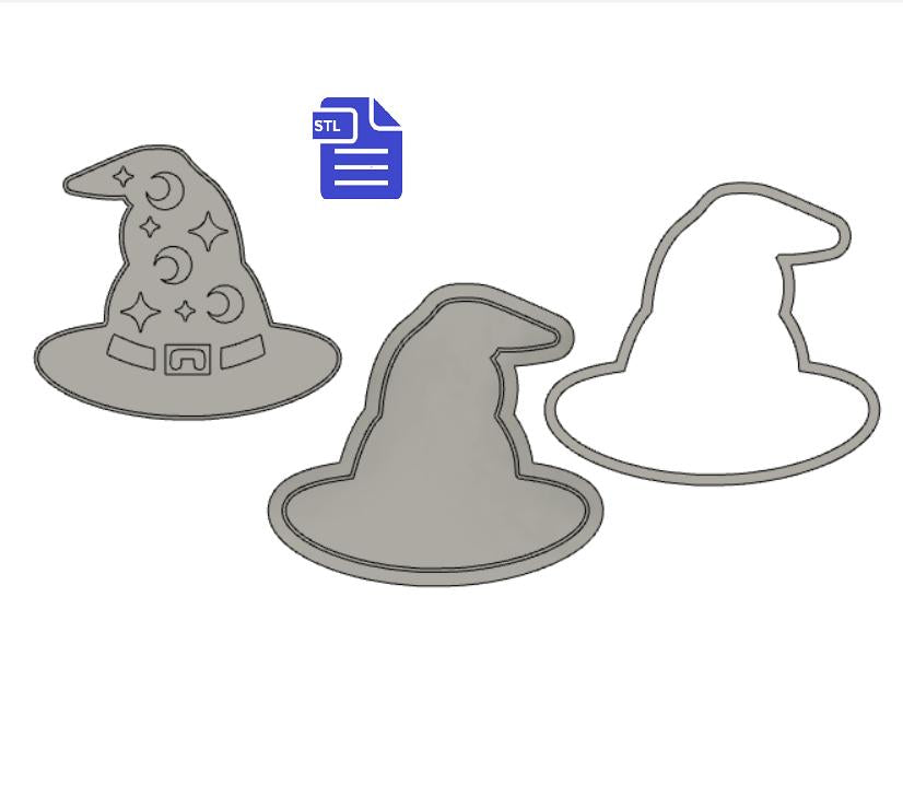 3pc Wizard Hat Bath Bomb Push Mold STL File - for 3D printing - FILE ONLY - 3 piece Shower Steamer Mould
