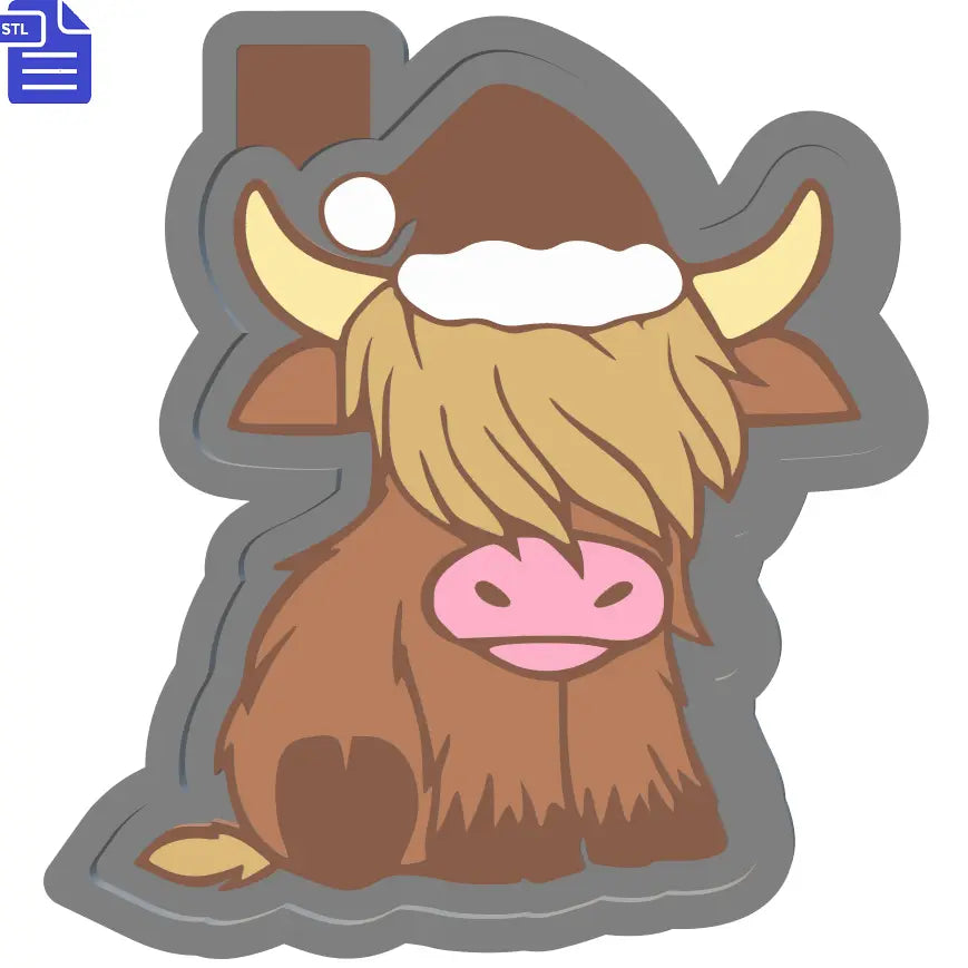 Christmas Cow Silicone Mold Housing STL File - The Crafts and Glitter Shop