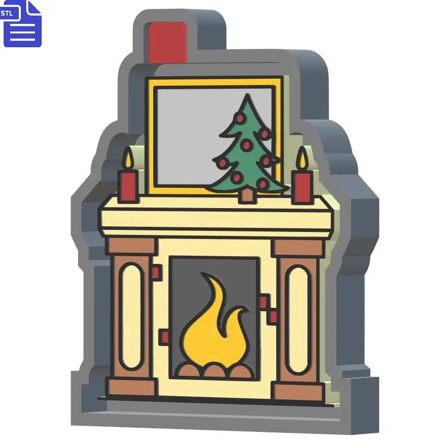 Christmas Fireplace Silicone Mold Housing STL File - The Crafts and Glitter Shop