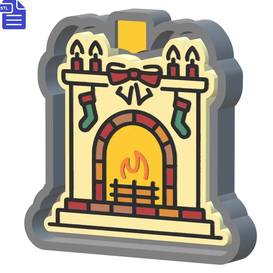 Festive Fireplace Silicone Mold Housing STL File - The Crafts and Glitter Shop