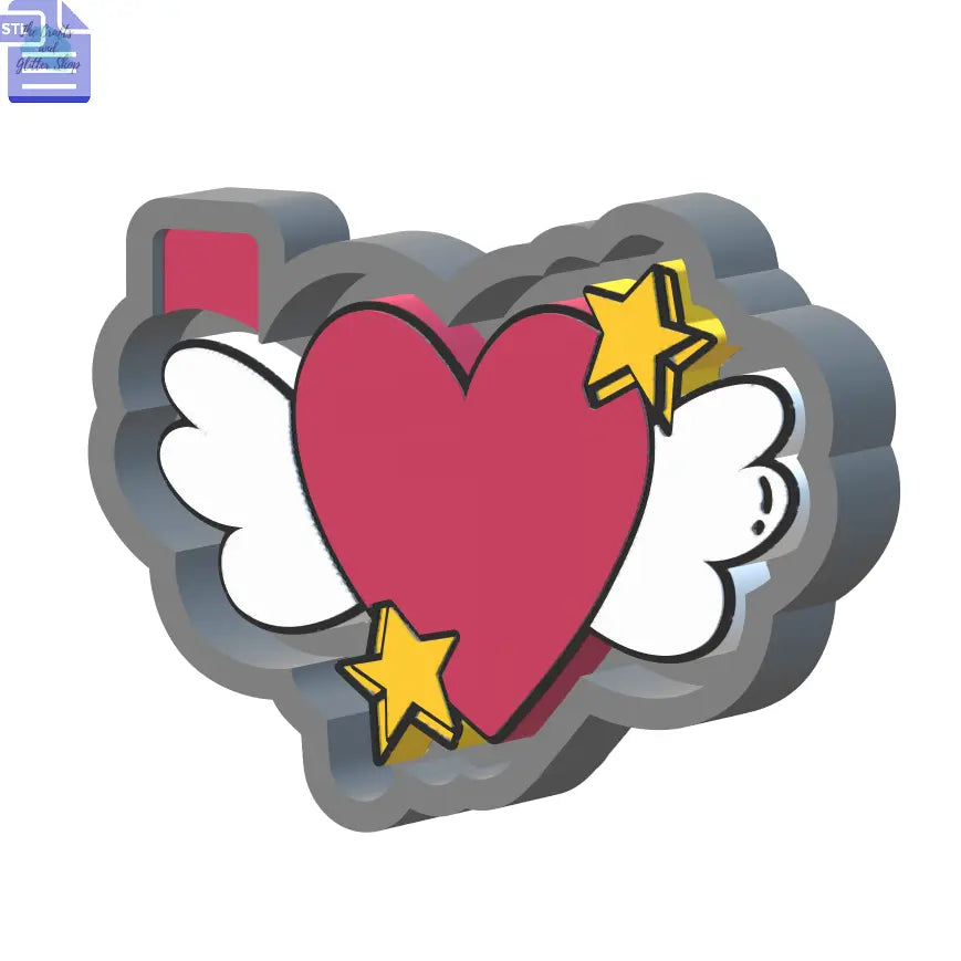 Heart Wings Silicone Mold Housing STL File - The Crafts and Glitter Shop
