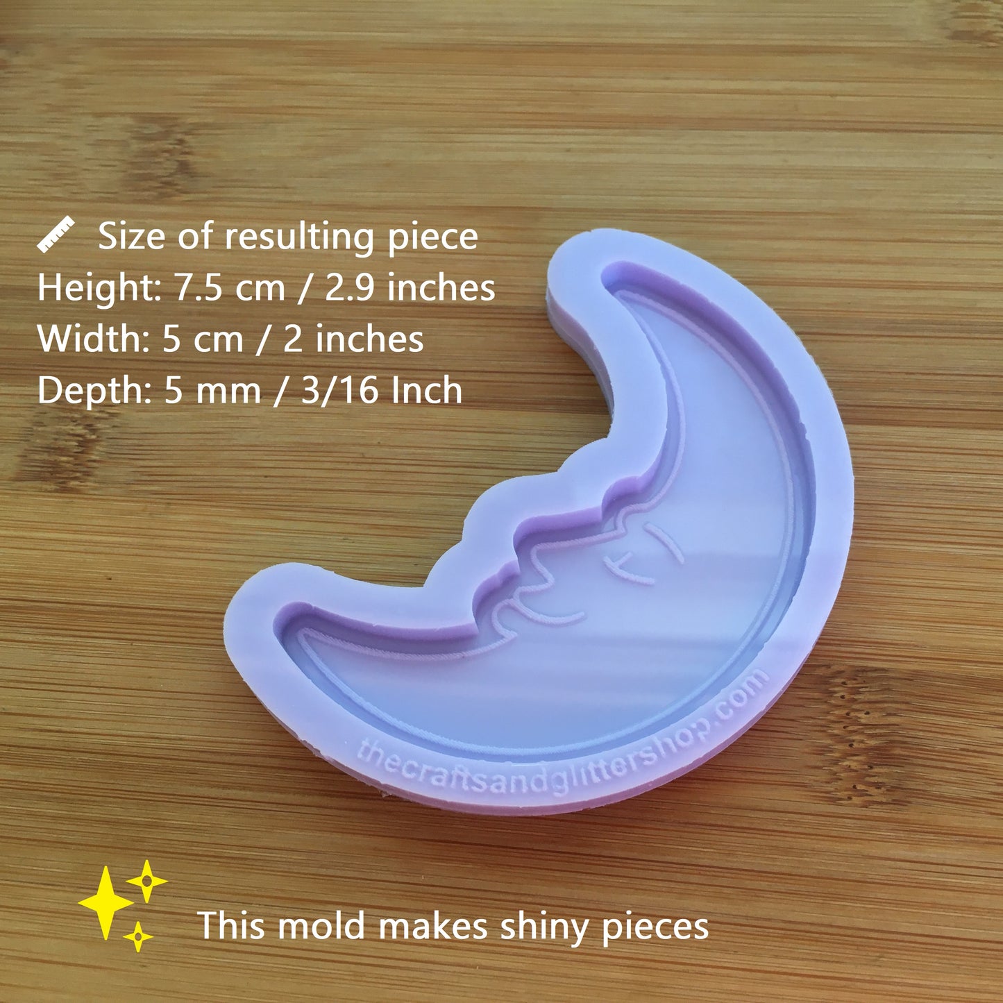 Moon with face Silicone Mold - The Crafts and Glitter Shop