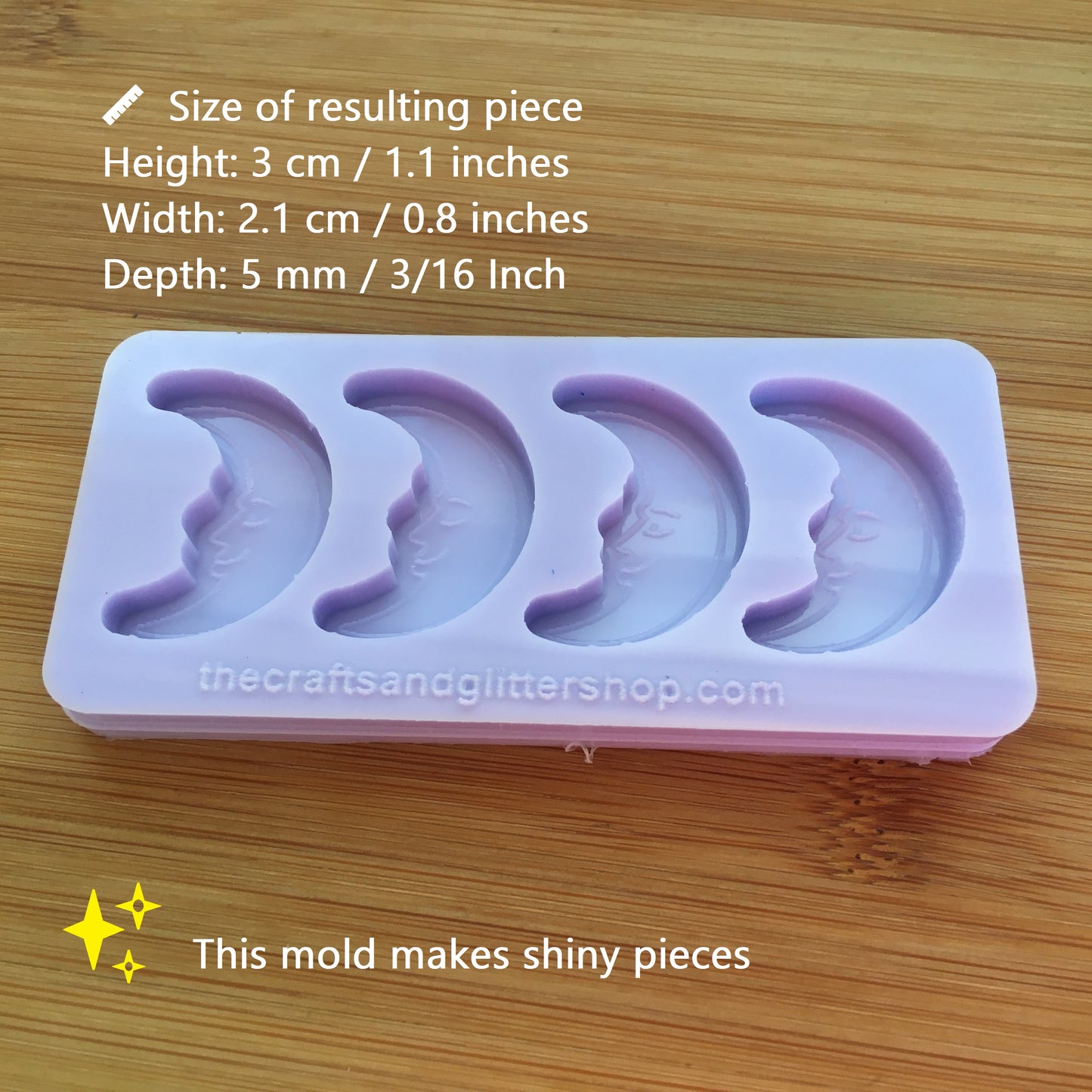 Moon with face Silicone Mold - The Crafts and Glitter Shop