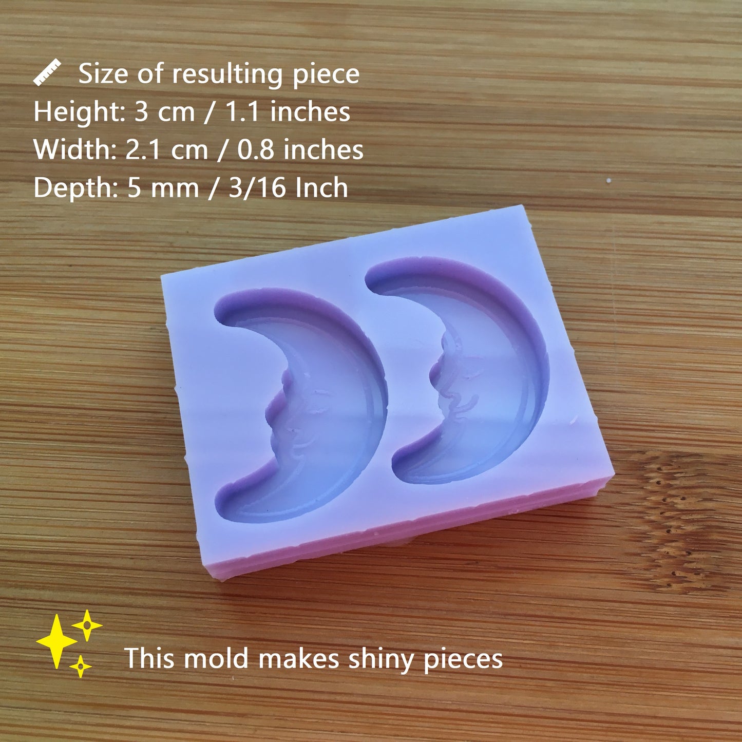 Moon with face Silicone Mold - The Crafts and Glitter Shop