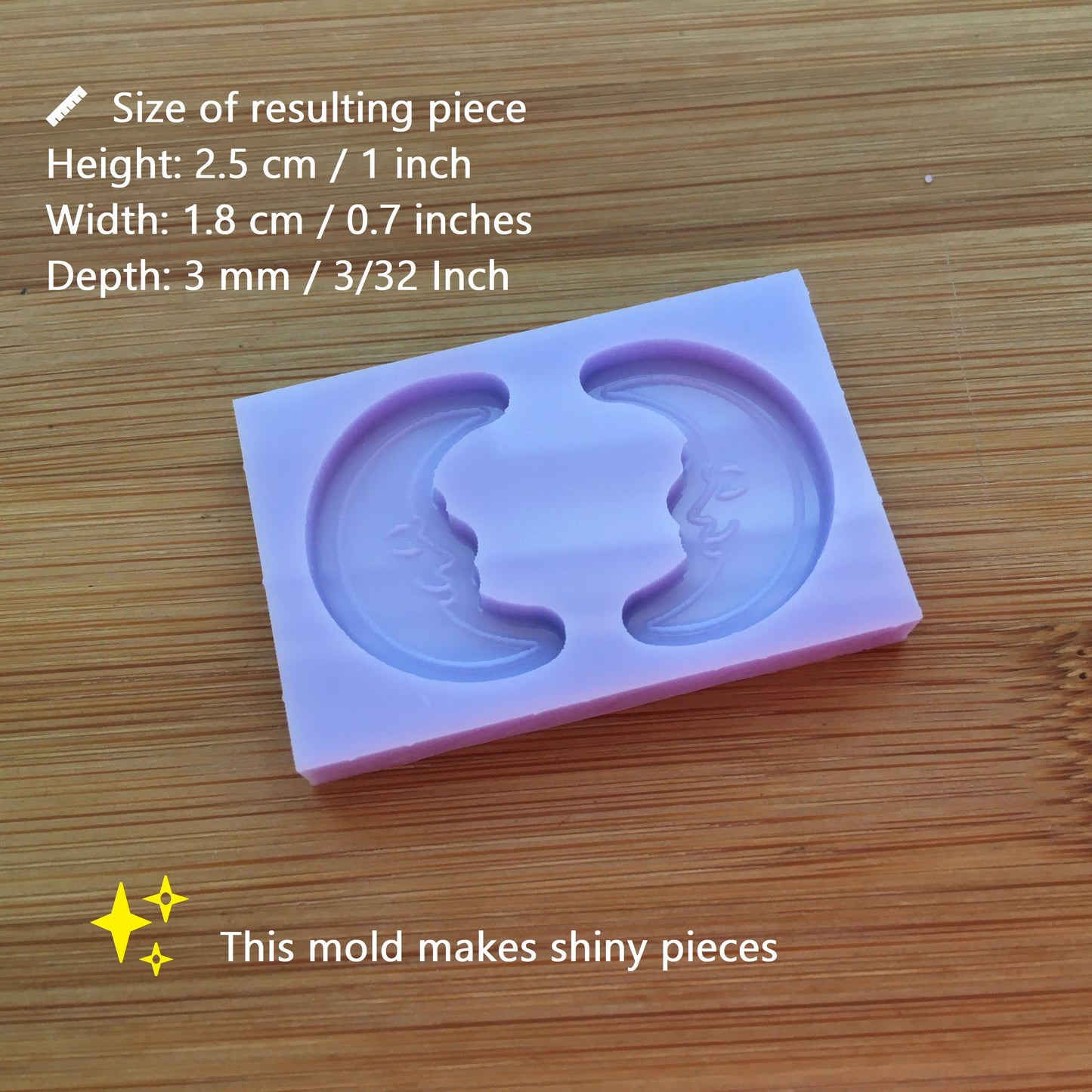 Moon with face Silicone Mold - The Crafts and Glitter Shop
