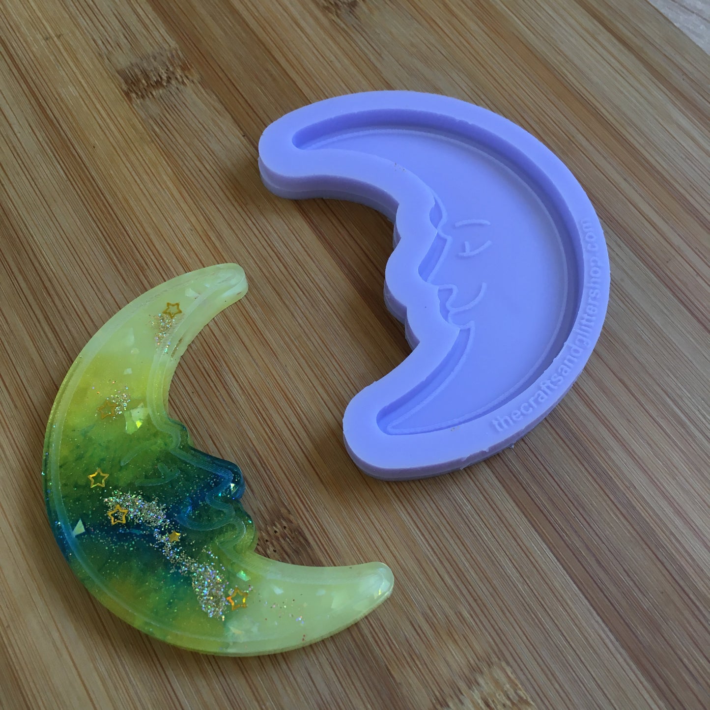 Moon with face Silicone Mold - The Crafts and Glitter Shop