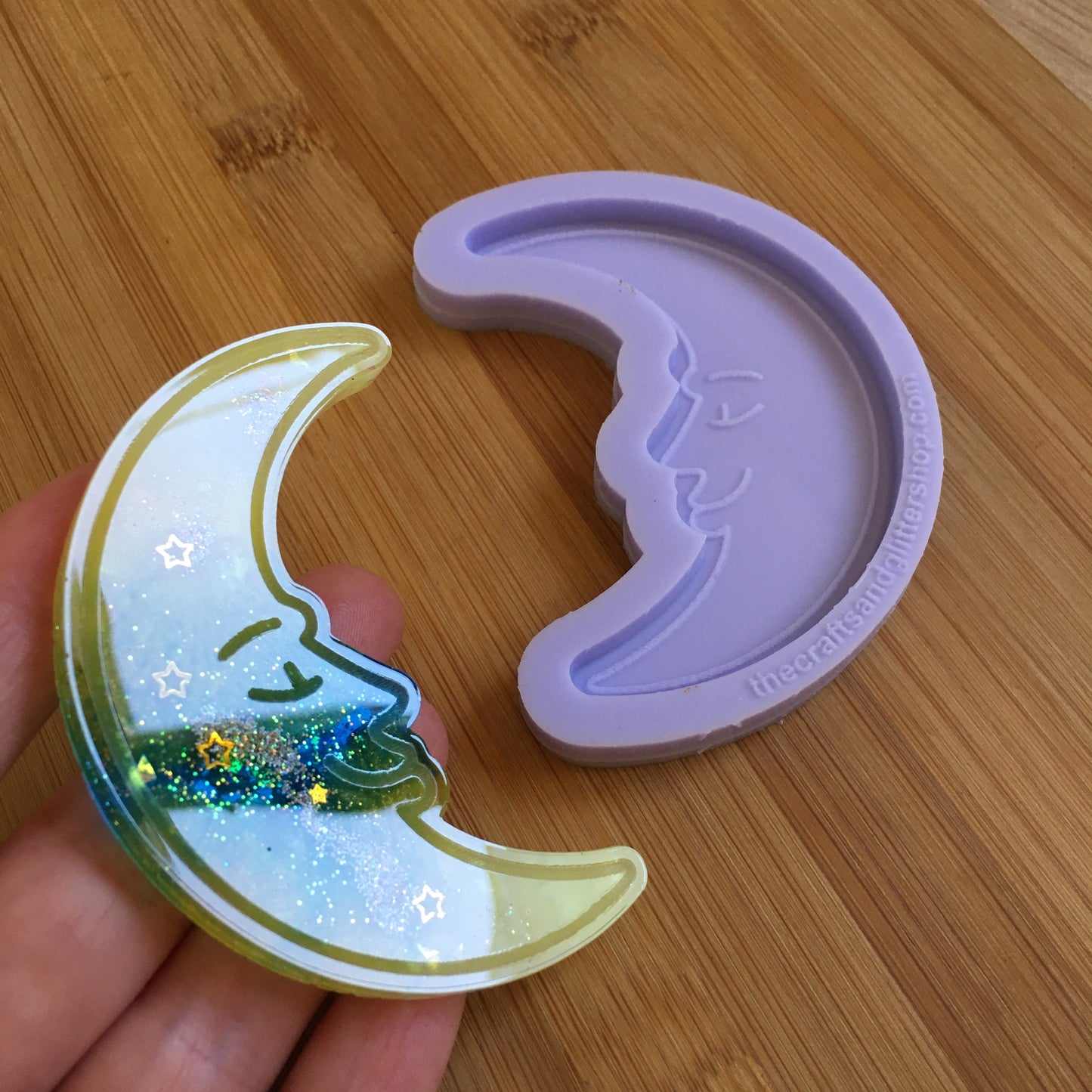 Moon with face Silicone Mold - The Crafts and Glitter Shop