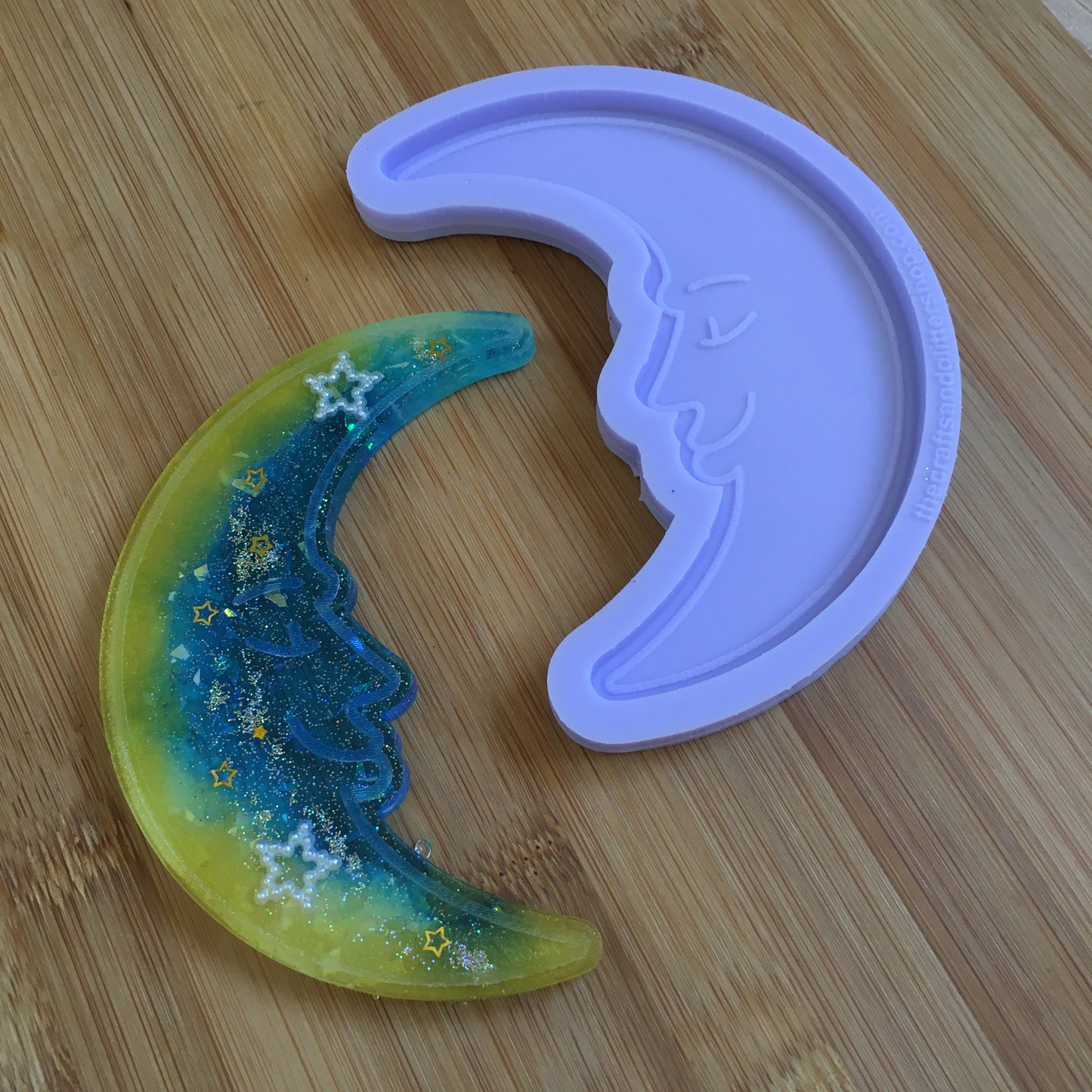 Moon with face Silicone Mold - The Crafts and Glitter Shop