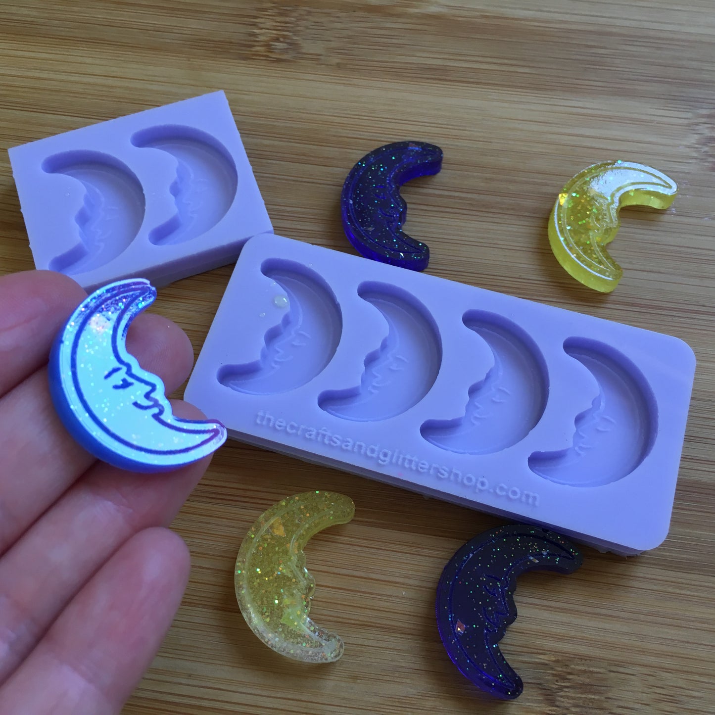 Moon with face Silicone Mold - The Crafts and Glitter Shop