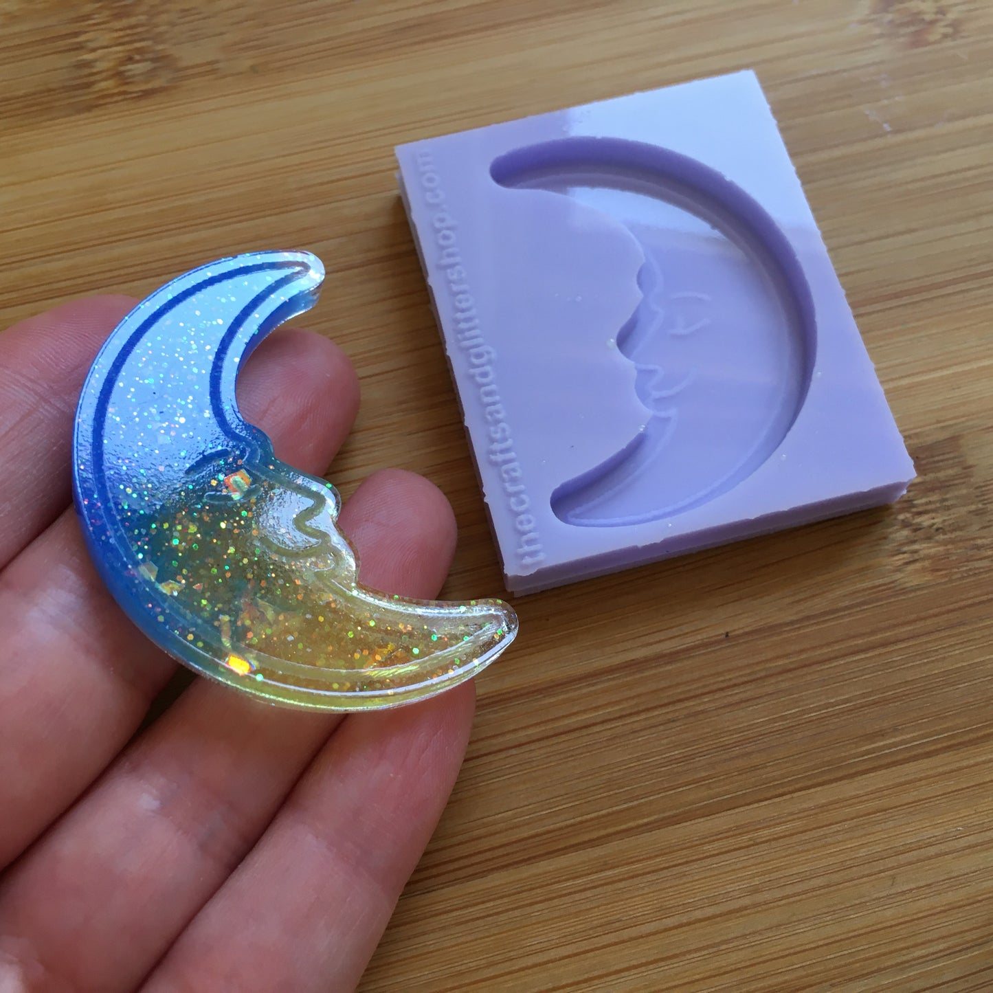Moon with face Silicone Mold - The Crafts and Glitter Shop