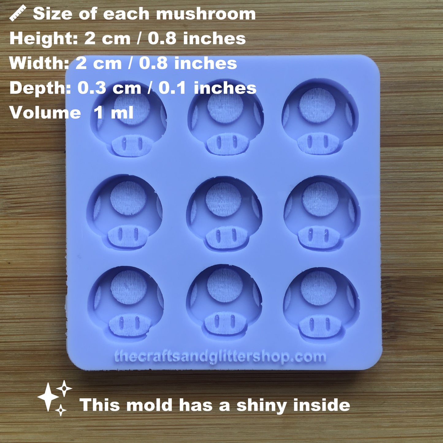 2cm Mushroom Silicone Mold - The Crafts and Glitter Shop