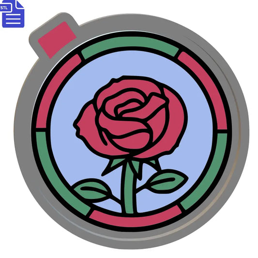 Rose Stained Glass Silicone Mold Housing STL File - The Crafts and Glitter Shop
