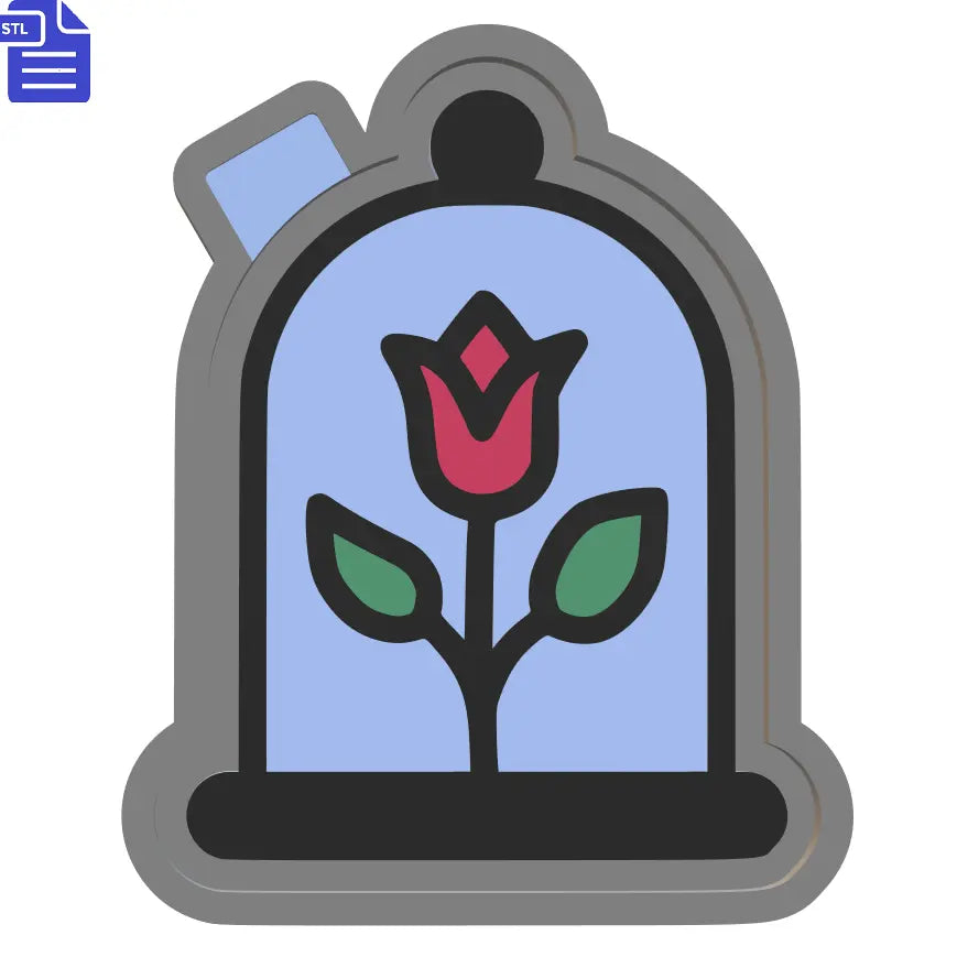 Rose in Glass Dome Silicone Mold Housing STL File - The Crafts and Glitter Shop