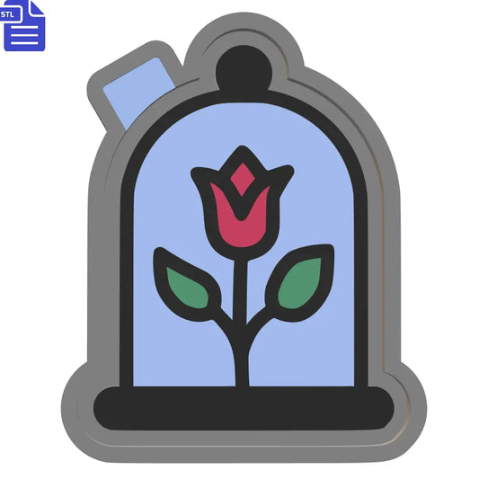Rose in Glass Dome Silicone Mold Housing STL File - The Crafts and Glitter Shop