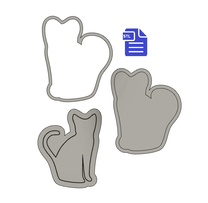 Sitting Cat Silhouette Bath Bomb Mold STL File - for 3D printing - FILE ONLY - The Crafts and Glitter Shop