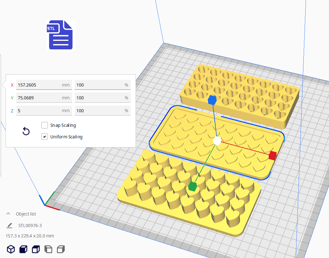 Hearts Embed Tray Bath Bomb Mold STL File - for 3D printing - FILE ONLY - The Crafts and Glitter Shop