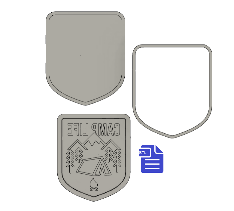 3pc Camp Life Bath Bomb Mold STL File - for 3D printing - FILE ONLY - The Crafts and Glitter Shop