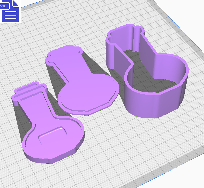 3pc Apothecary Jar Bath Bomb Mold STL File - for 3D printing - FILE ONLY - The Crafts and Glitter Shop