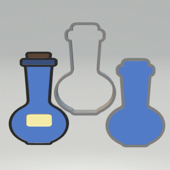 3pc Apothecary Jar Bath Bomb Mold STL File - for 3D printing - FILE ONLY - The Crafts and Glitter Shop