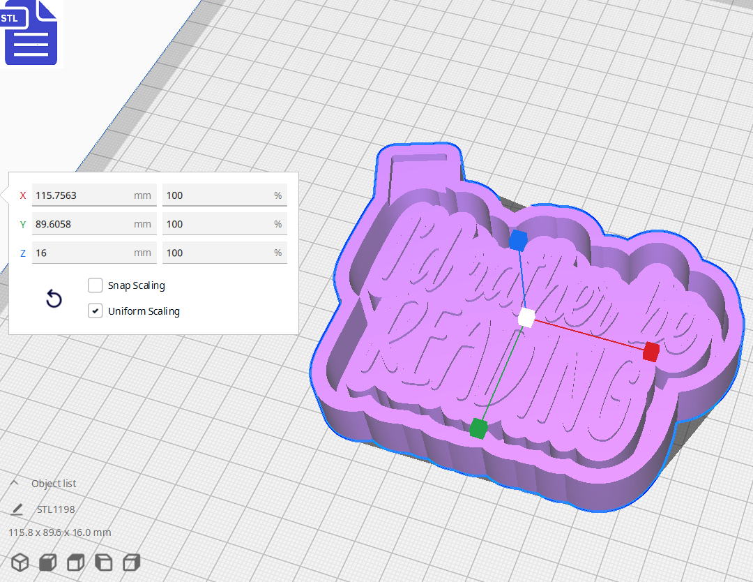 I'd Rather be Reading Silicone Mold Housing STL File - The Crafts and Glitter Shop