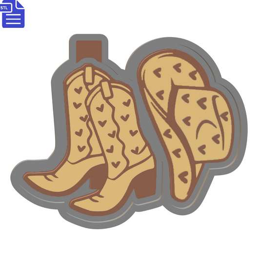 Cowgirl Boots & Hat Silicone Mold Housing STL File - The Crafts and Glitter Shop
