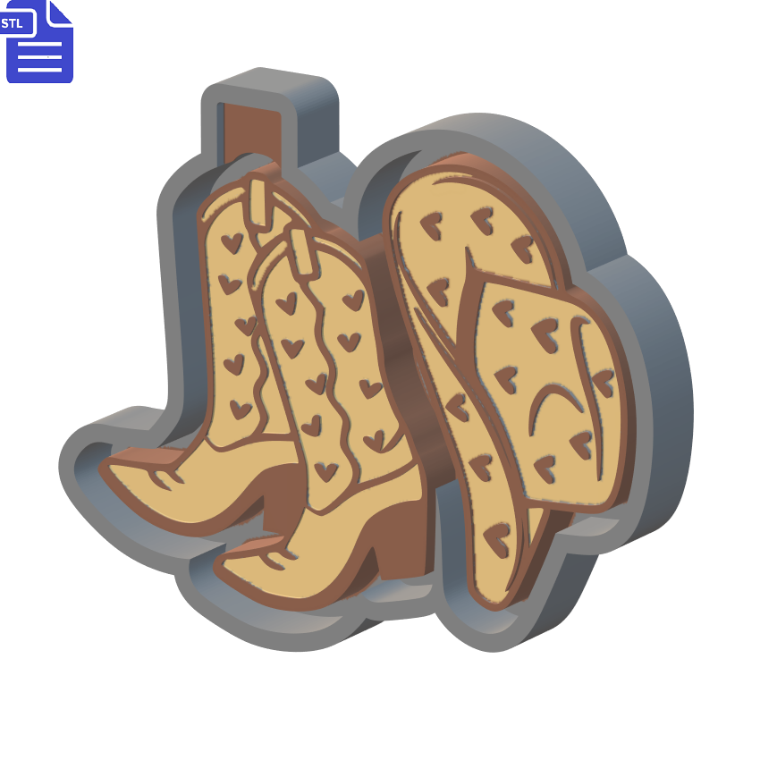 Cowgirl Boots & Hat Silicone Mold Housing STL File - The Crafts and Glitter Shop