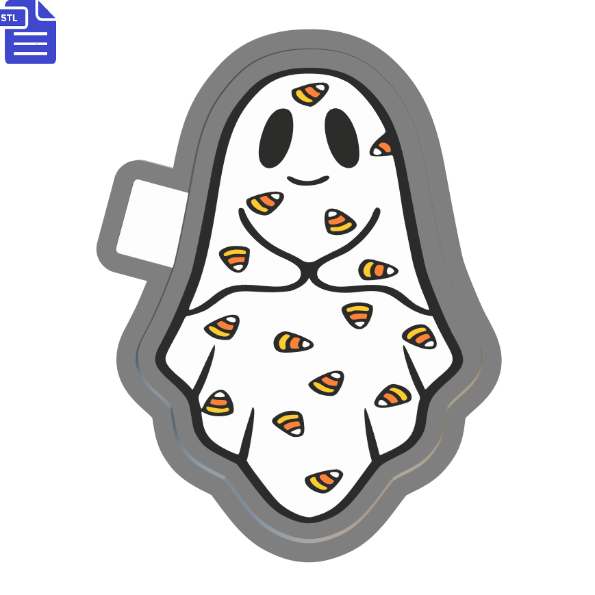 Candy Corn Ghost Silicone Mold Housing STL File - The Crafts and Glitter Shop