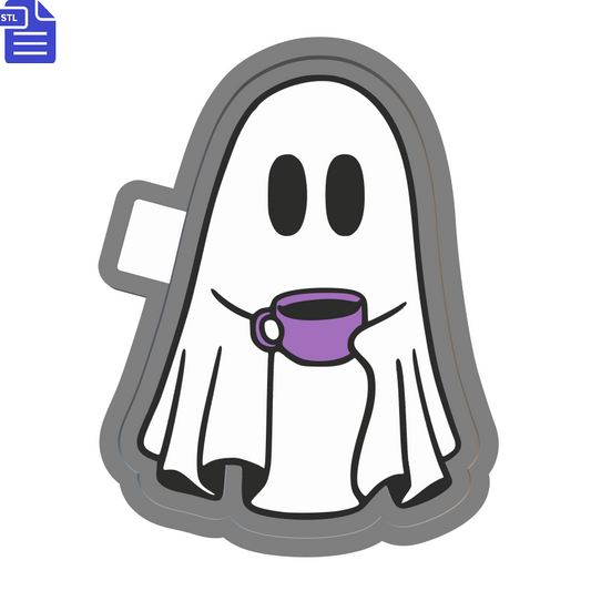 Ghost with Coffee Cup Silicone Mold Housing STL File - The Crafts and Glitter Shop