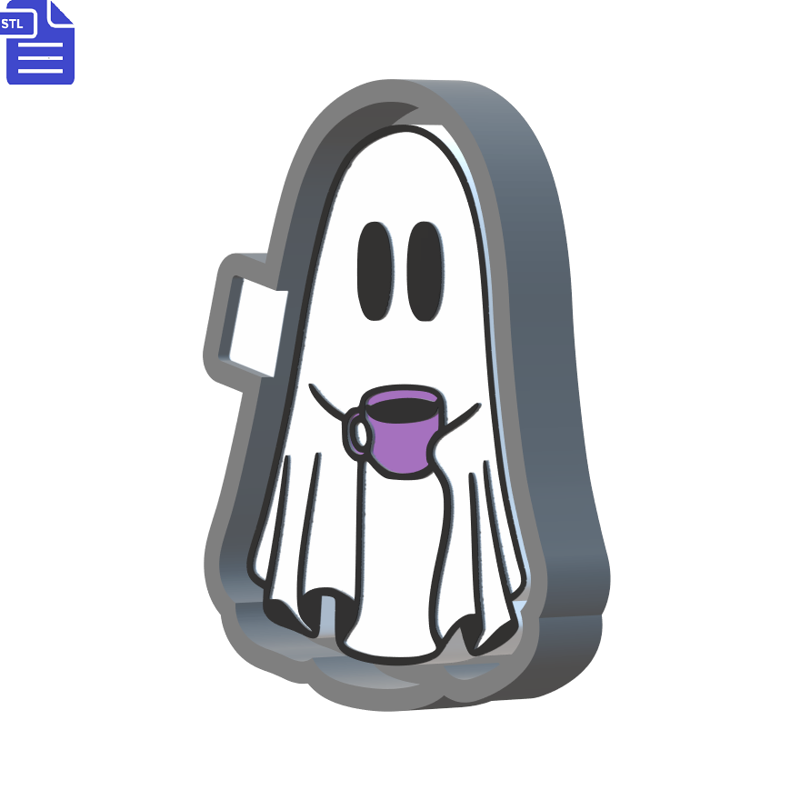 Ghost with Coffee Cup Silicone Mold Housing STL File - The Crafts and Glitter Shop