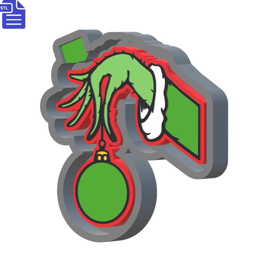 Grinch Hand Bauble Silicone Mold Housing STL File - The Crafts and Glitter Shop