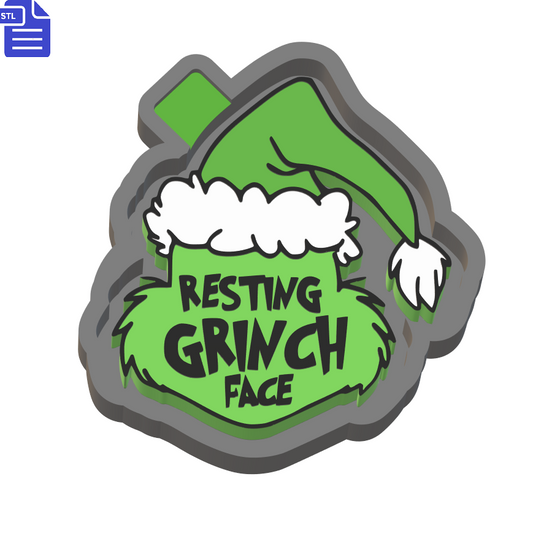 Resting Grinch Face Silicone Mold Housing STL File - The Crafts and Glitter Shop