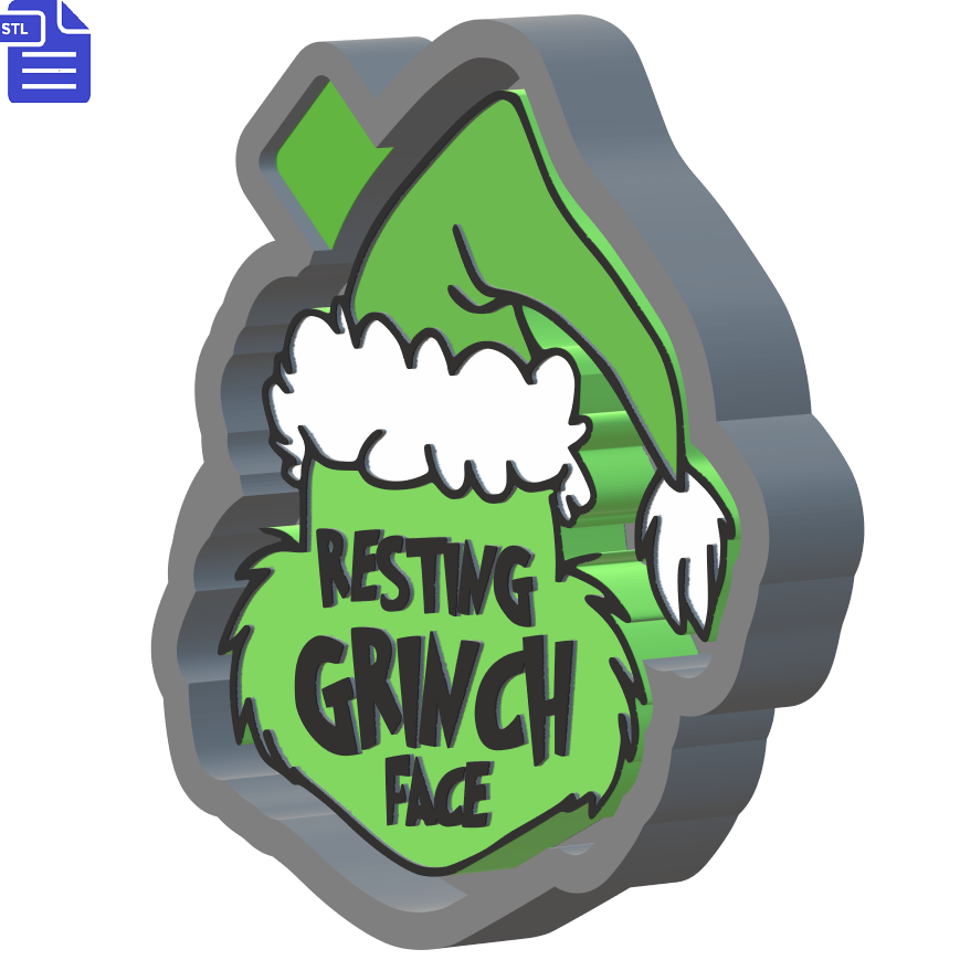 Resting Grinch Face Silicone Mold Housing STL File - The Crafts and Glitter Shop
