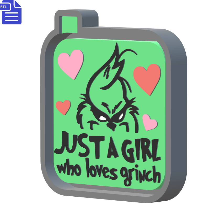Girl loves Grinch Silicone Mold Housing STL File - The Crafts and Glitter Shop