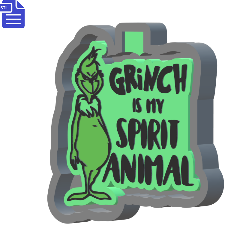 Grinch Spirit Animal Silicone Mold Housing STL File - The Crafts and Glitter Shop