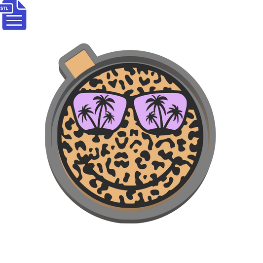 Leopard Print Smiley Silicone Mold Housing STL File - The Crafts and Glitter Shop