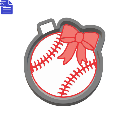 Baseball with Bow Silicone Mold Housing STL File - The Crafts and Glitter Shop