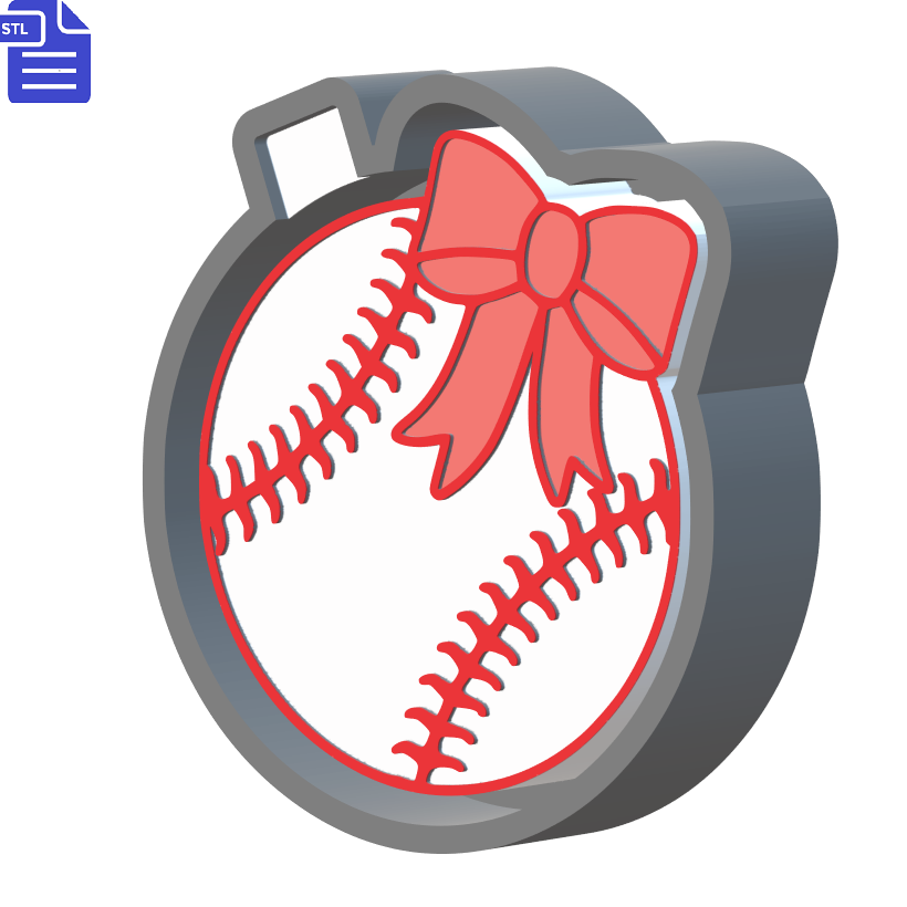 Baseball with Bow Silicone Mold Housing STL File - The Crafts and Glitter Shop