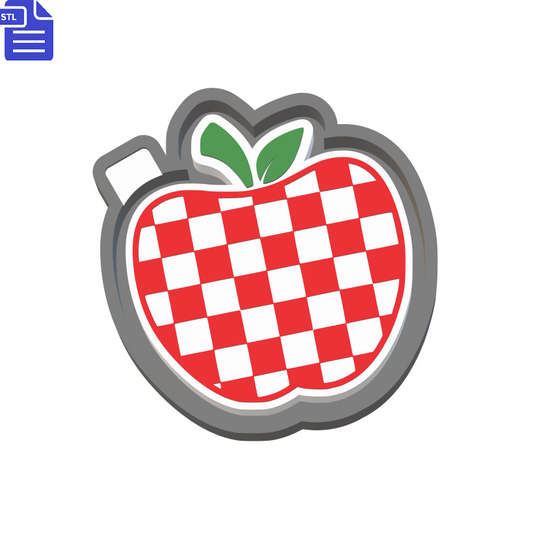 Checkered Apple Silicone Mold Housing STL File - The Crafts and Glitter Shop