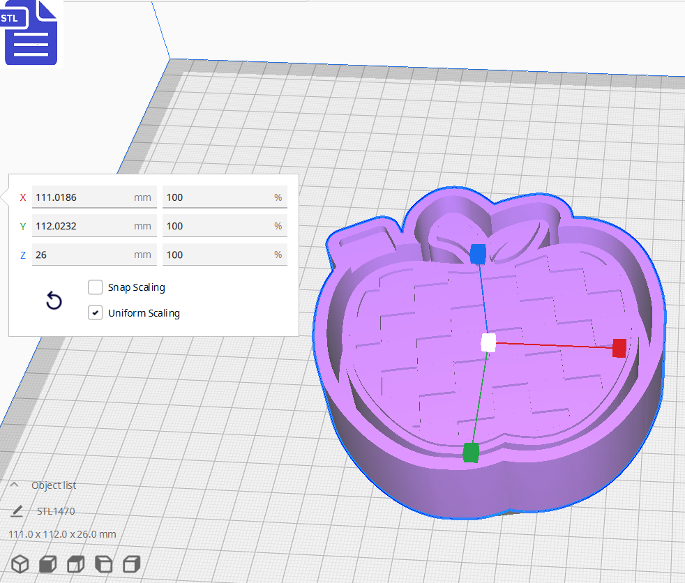 Checkered Apple Silicone Mold Housing STL File - The Crafts and Glitter Shop