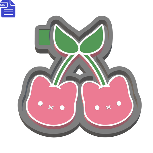 Cat Cherries Silicone Mold Housing STL File - The Crafts and Glitter Shop