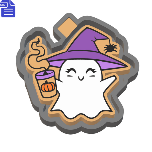 Ghost with Pumpkin Latte Silicone Mold Housing STL File - The Crafts and Glitter Shop