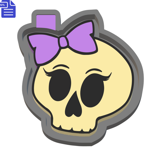 Skull with Bow Silicone Mold Housing STL File - The Crafts and Glitter Shop